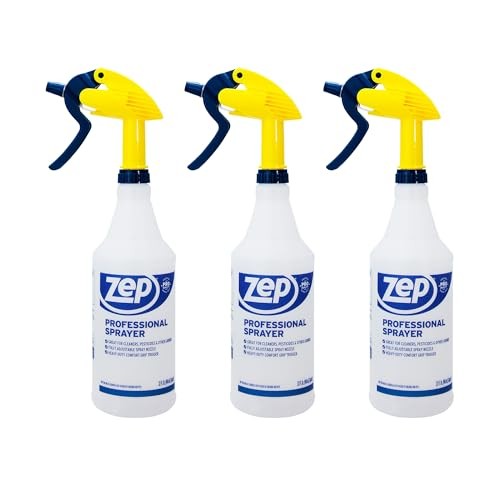 Zep Professional Spray Bottle 32 oz Heavy Duty Refillable 3 Pack Adjustable Nozz