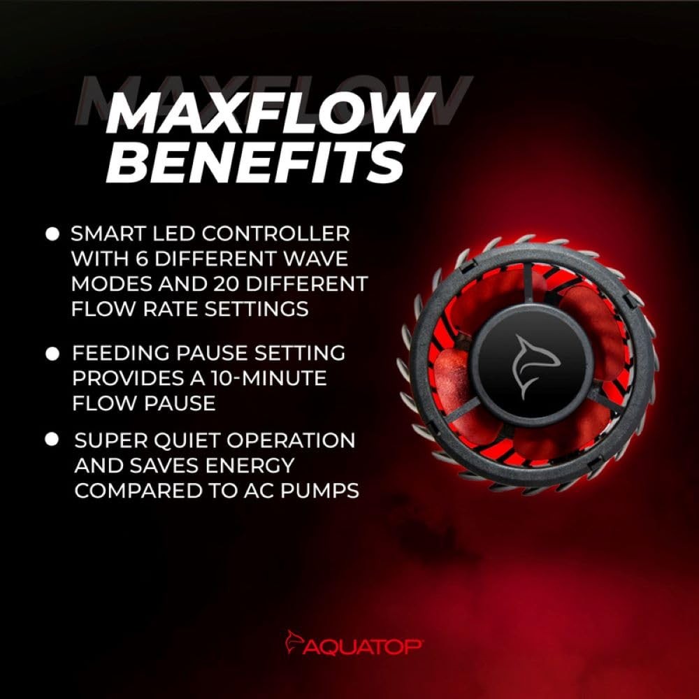 Aquatop MaxFlow MWV-2100SLIM DC Wavemaker Pump, 793 GPH – For 90 Gallon Tanks…