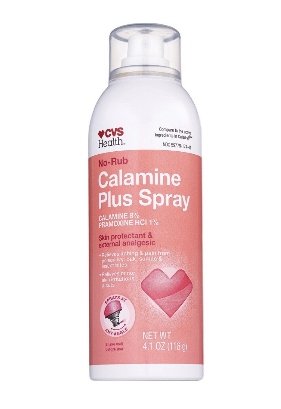 CVS Health No-Rub Calamine Plus Spray 4.1 oz, Relieves Itching New MF