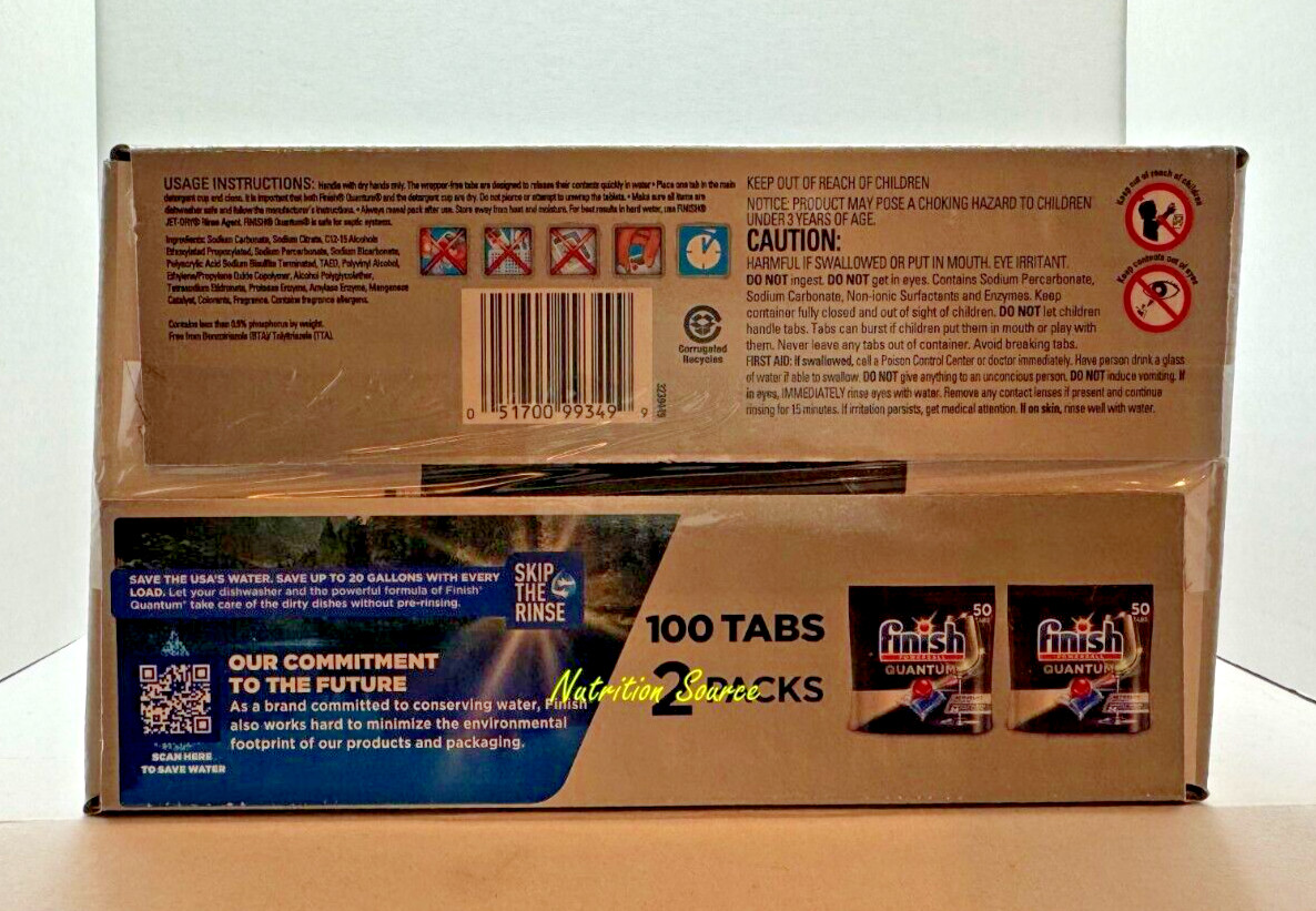 Finish Powerball QUANTUM Dishwasher Detergent 100 Tabs