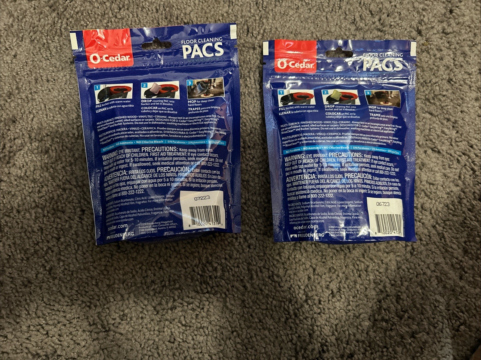 O-Cedar Floor Cleaning PACS 2-10 Count Pacs-1 Crisp Citrus & 1 Lavender-20 Total