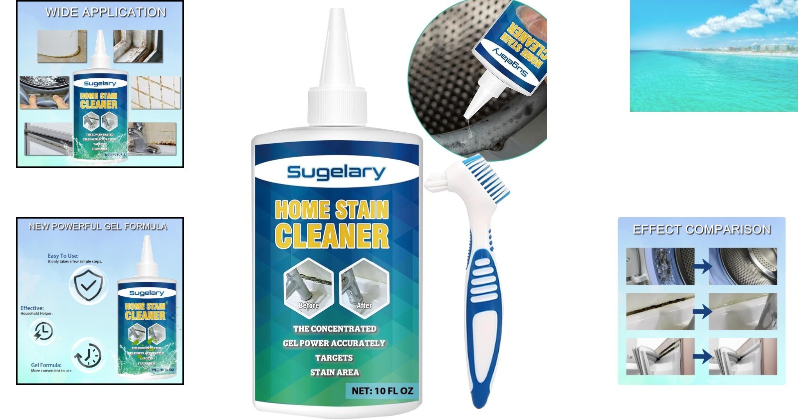 10 fl oz Multi-Purpose Mold Stain Cleaner Gel for Home Surfaces & Appliances