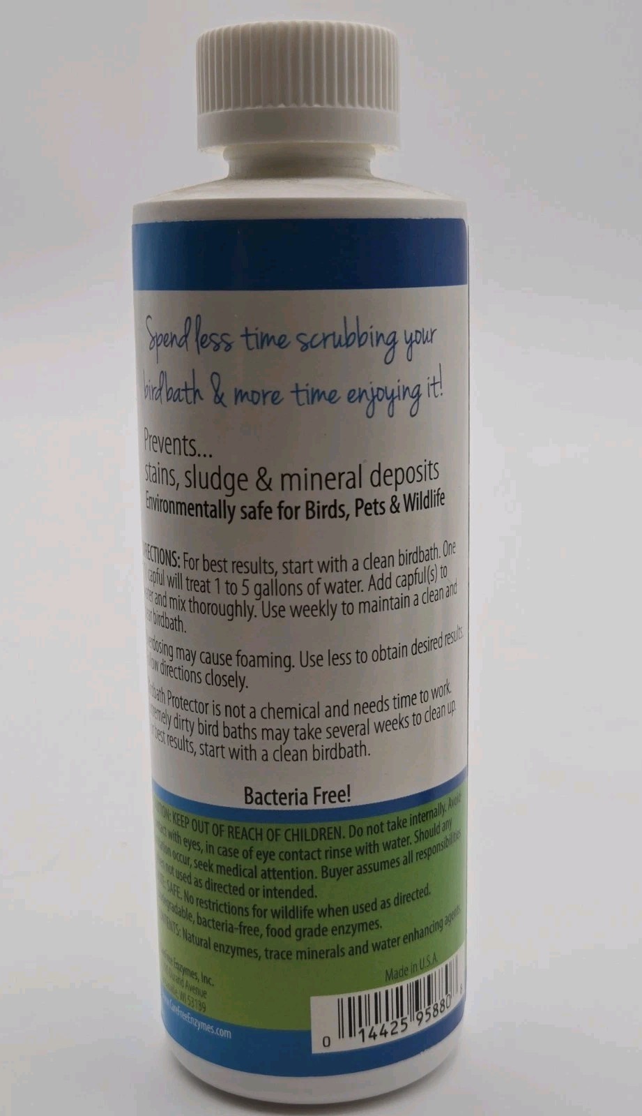 Bird Bath Protector 8 Fl. Oz. By Care Free Enzymes For Clean & Clear Water