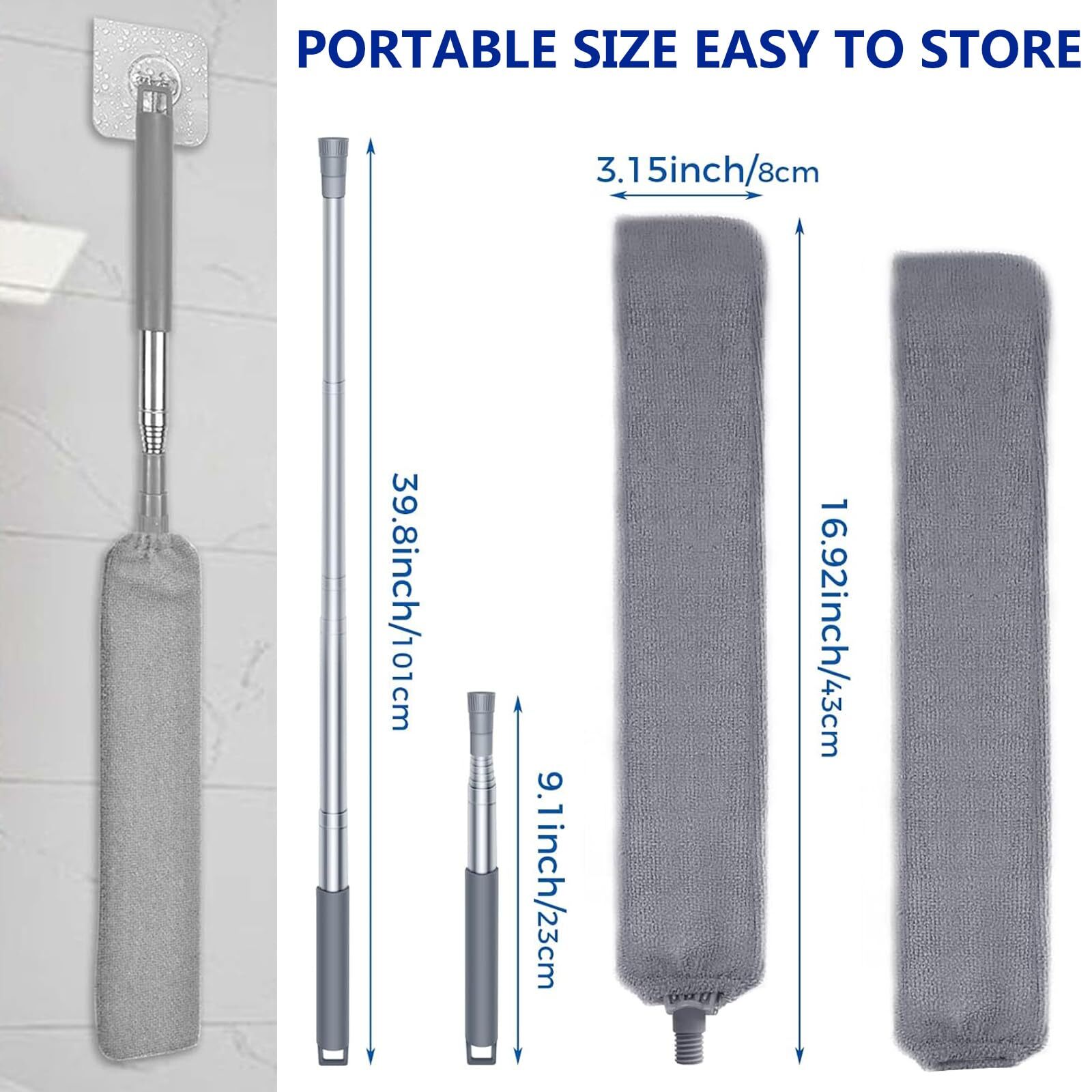 Dust Cleaner Microfiber Duster Gap Dust Cleaning Artifact With Extension Pole &