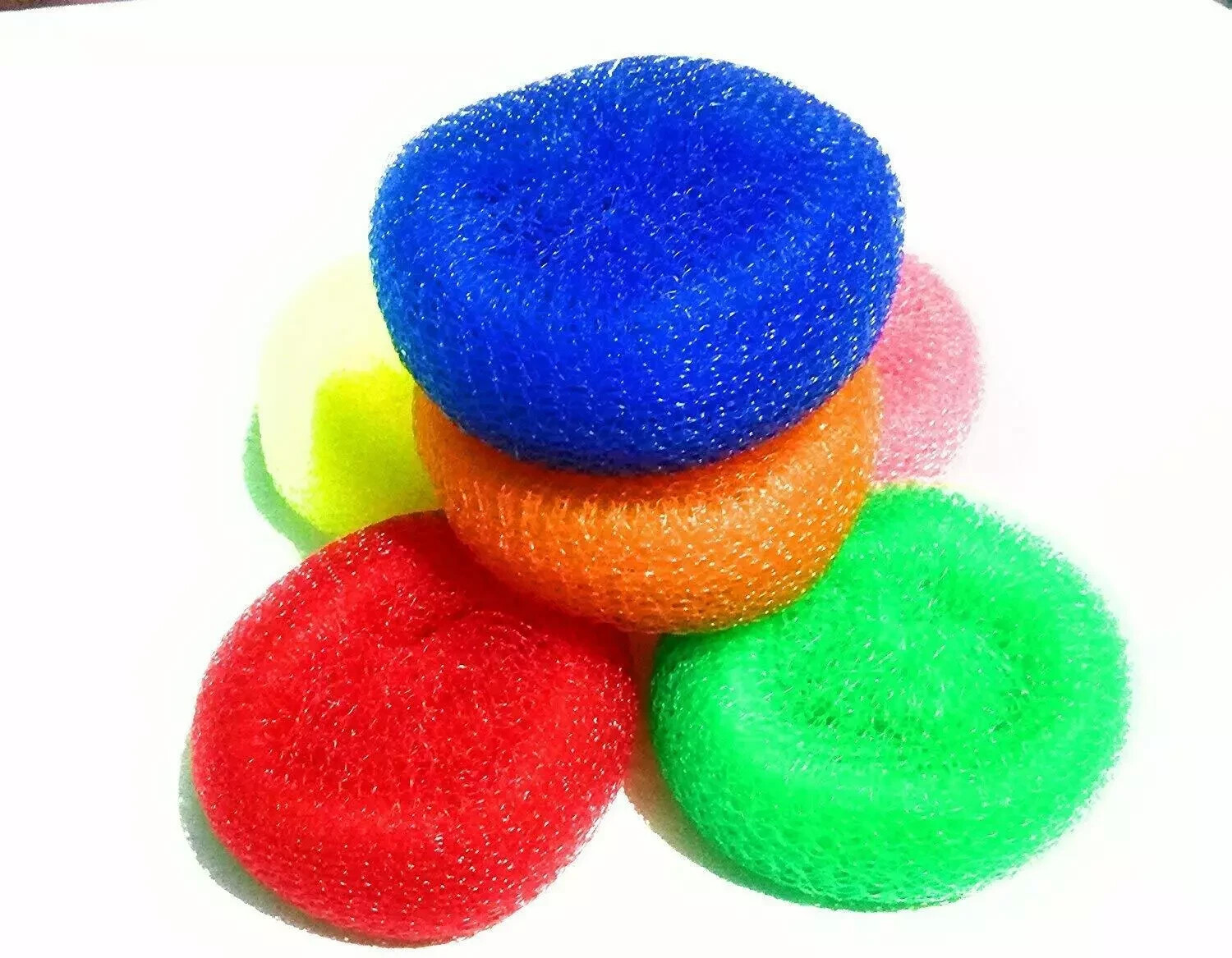 200 PC Nylon Plastic Cleaning Scrubber Kitchen Dish Pot Pan Washing Spiral Mesh