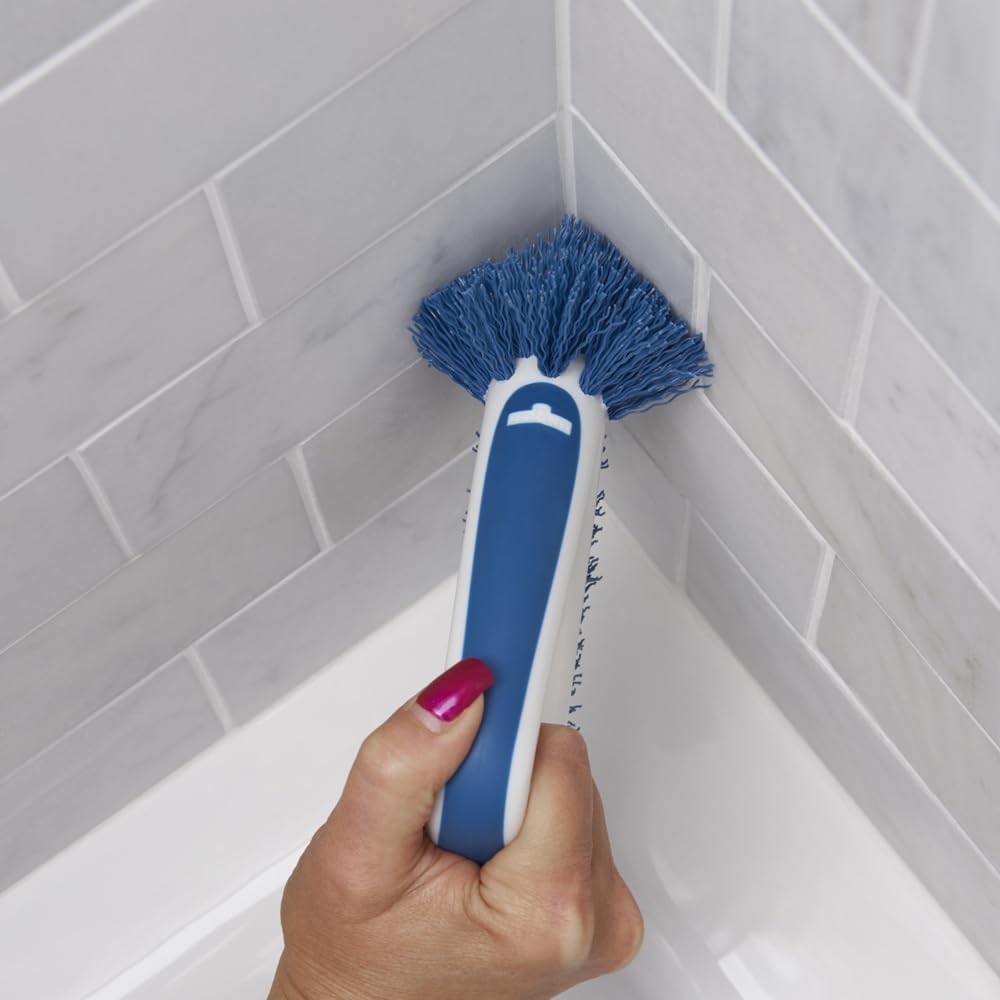 2in1 Grout Corner Brush HeavyDuty Bathroom Shower Tile Scrubber Tool