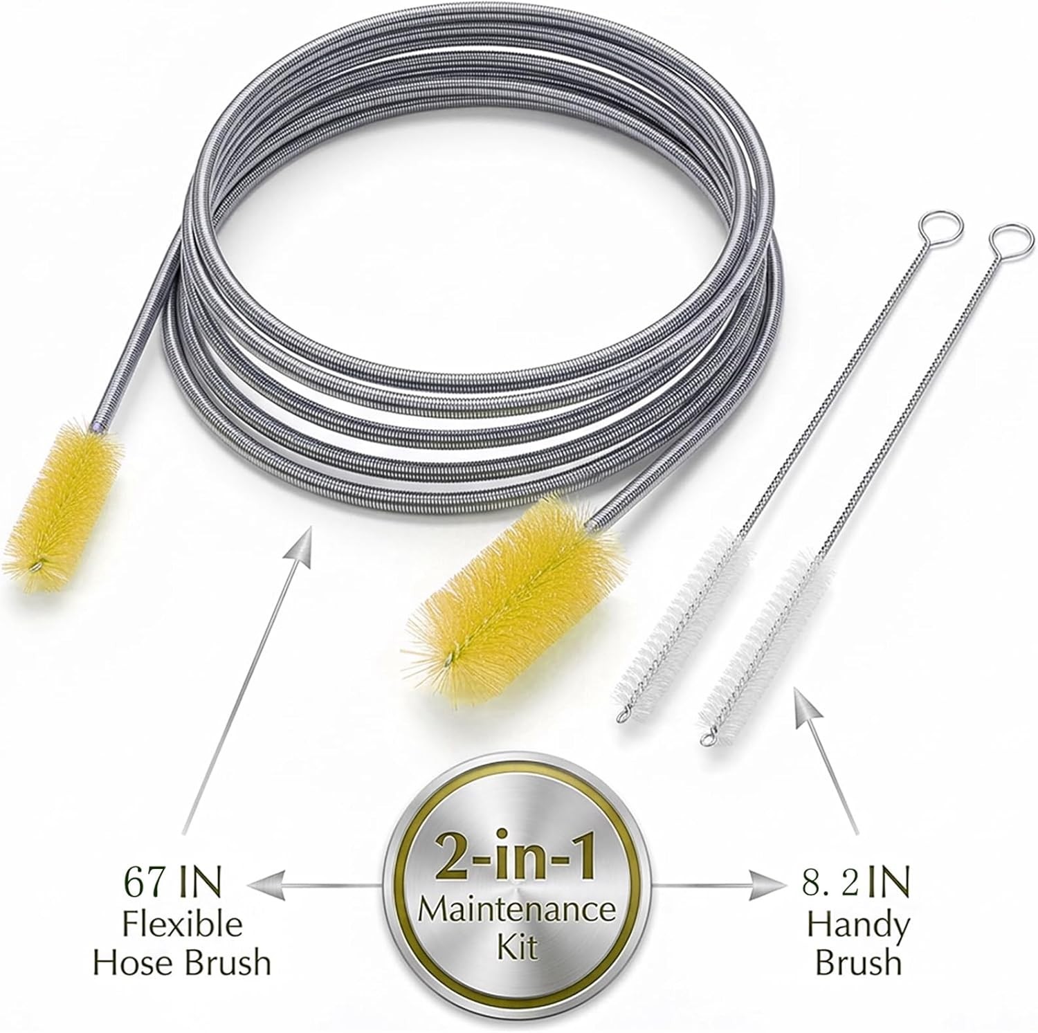 Flexible Drain Brush Set, Double Ended Long Hose Pipe Cleaner Pcs St