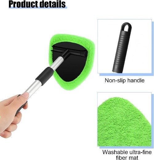 Car Windshield Cleaner Tool, Vehicle Window Detailing Cleaning Ki Color: Green