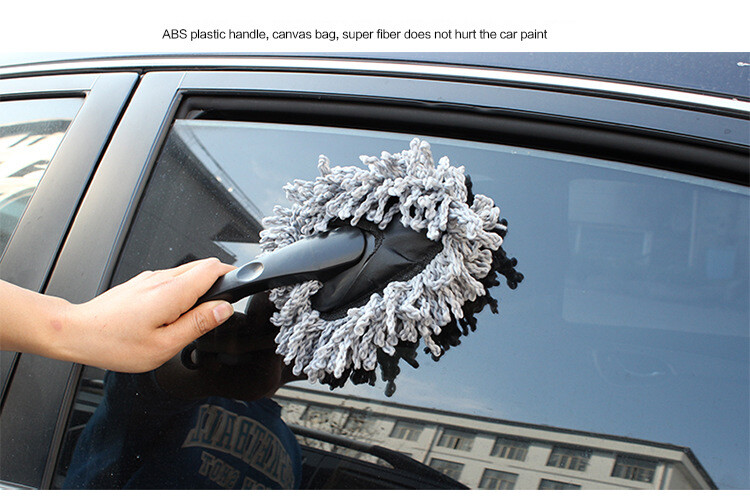 1Pc Car Dash Duster Brush Car Cleaning Home Kitchen C Super Soft Microfiber Gray
