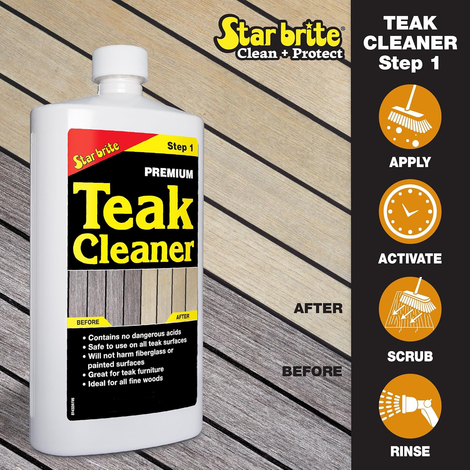 Teak Care 3-Step Kit: Cleaner, Brightener & Oil – 16 OZ