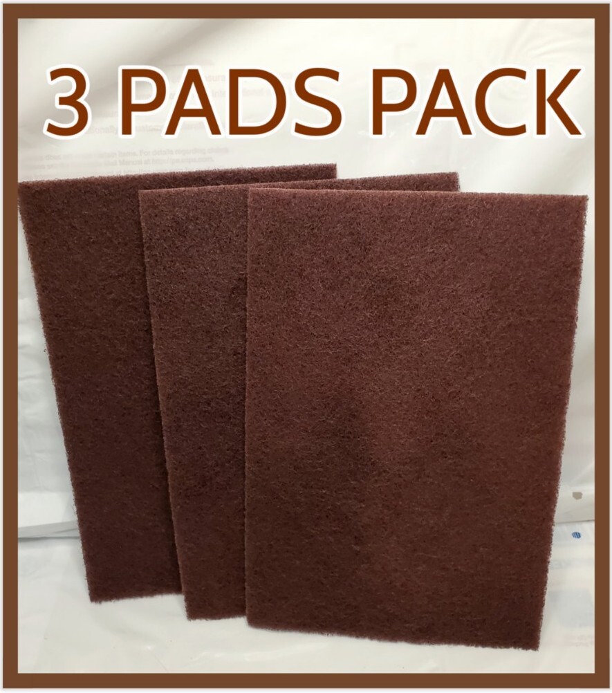 7920000452940 Skilcraft Light Cleaning Scouring Pad 6 x 9 Nylon Maroon 3 PACK