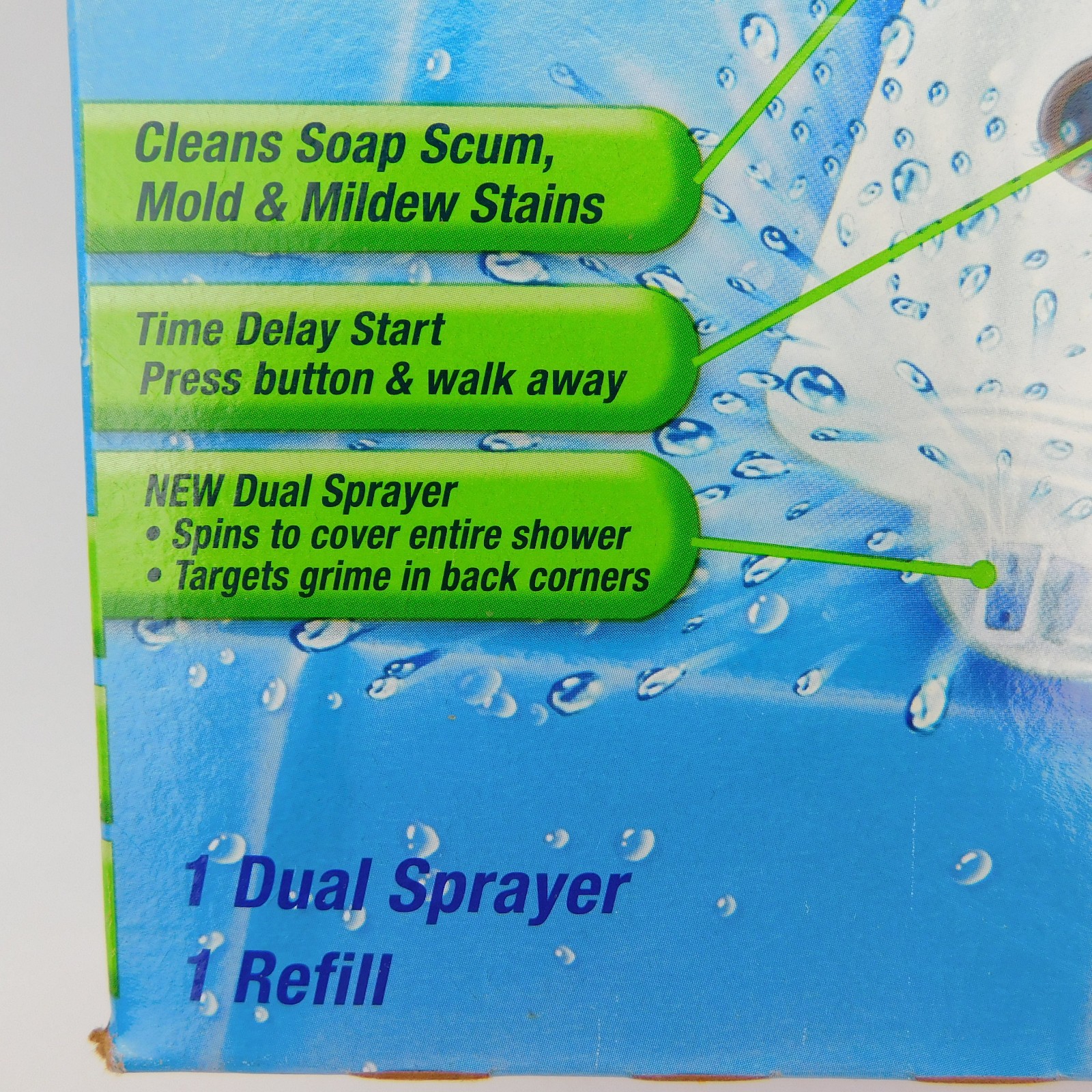 Scrubbing Bubbles Automatic Shower Cleaner Sealed One Button Dual Spray NEW