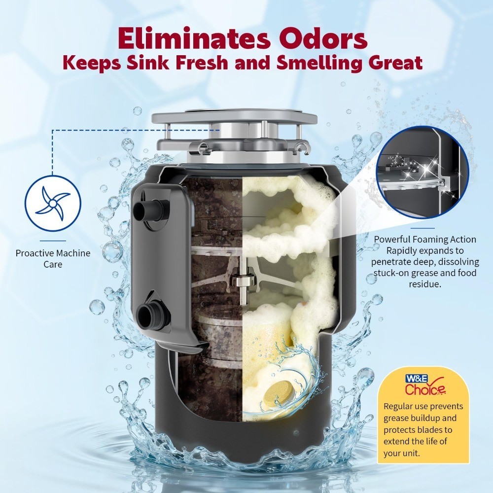 Garbage Disposal Cleaner and Deodorizer Tablets – 26 Pack, Powerful XL Foaming