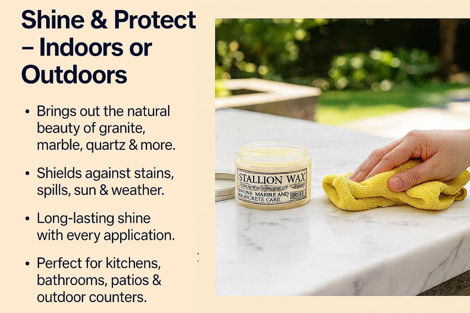 Granite Waterproofing Cleaner Wax – Protects & Waterproofs Light Stone Surfac…