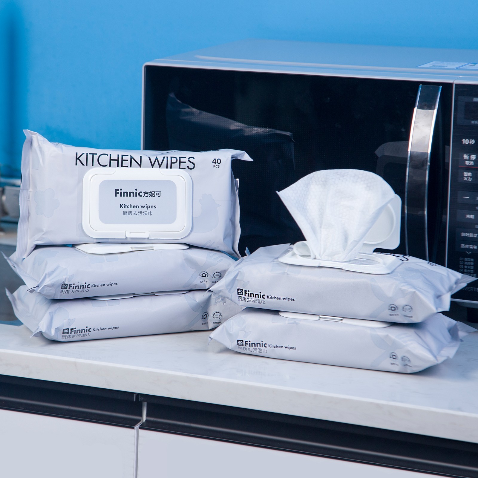 4Pack Kitchen Cleaning Wipes Multi Surface Degreaser Household Cleaning Cloths
