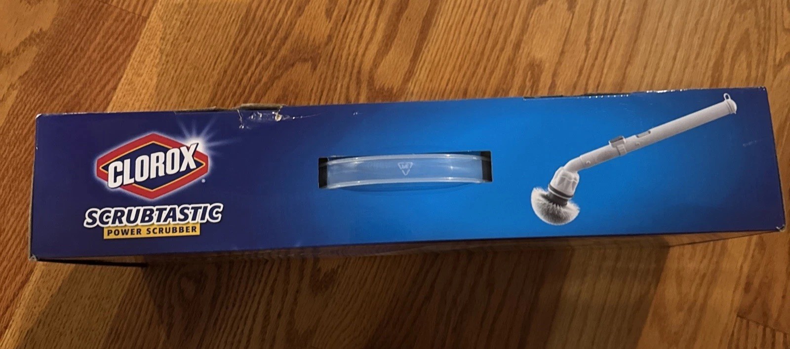 NEW- Clorox Scrubtastic Power Scrubber 3 Brush Heads Rechargeable Extends To 39″