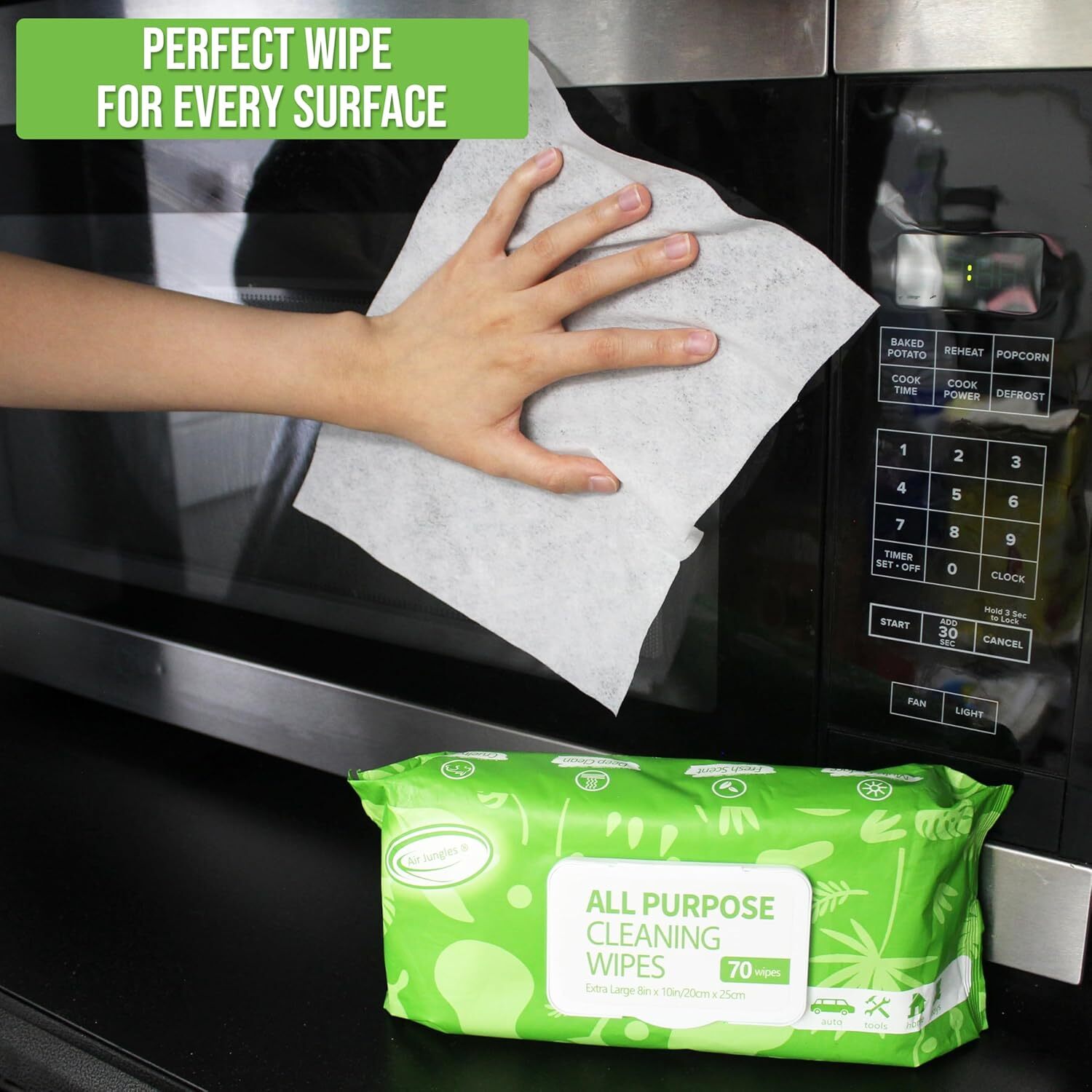 Air Jungles All Purpose Car and Home Cleaning Wipes 70 Count
