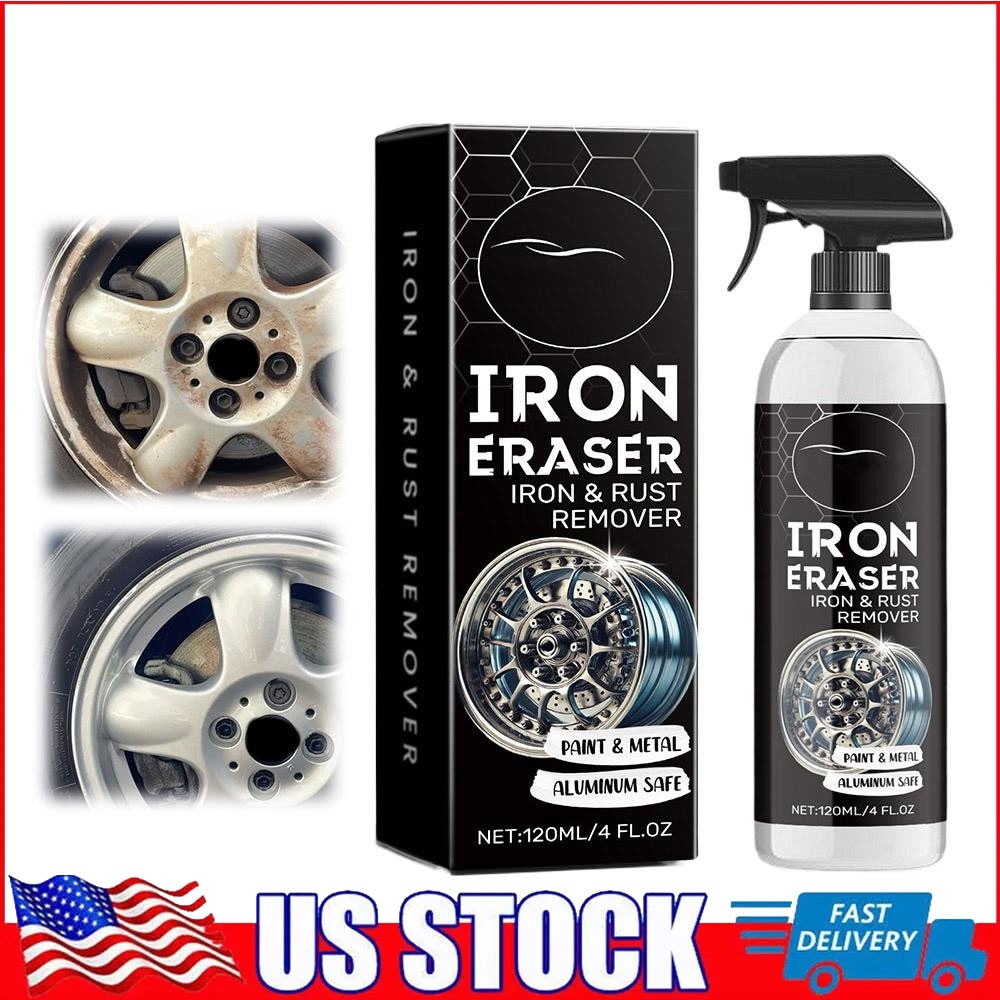 HOMONTH Iron Eraser Rust Remover Spray, Car Wheel Paint Brake Dust Fast Cleaner