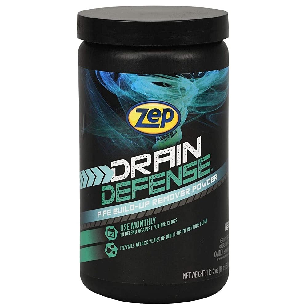 Zep Drain Defense Enzymatic Drain Cleaner Powder 18 oz (Case of 12) ZDC16 – Safe
