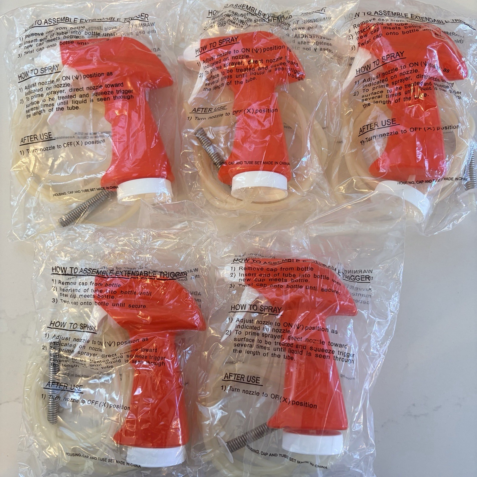Lot of 5 replacement trigger spray 1 1/2 inch bottle opener – see images
