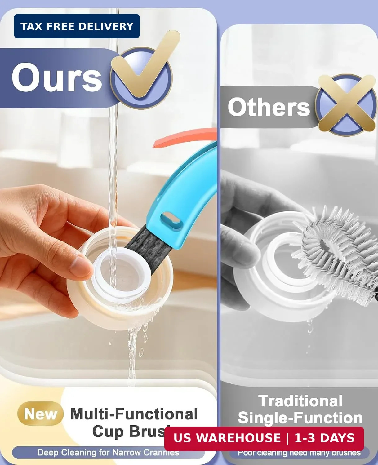 3 in 1 Cup Lid Cleaning Brush 3 PCS – Multifunctional Cleaning Brush Set for Tig