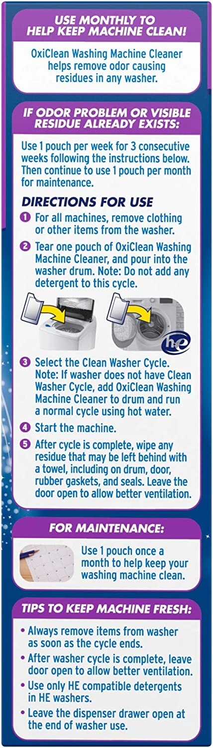 OxiClean Washing Machine Cleaner W/ Odor Blasters All Machines Cleaner, 4 Count