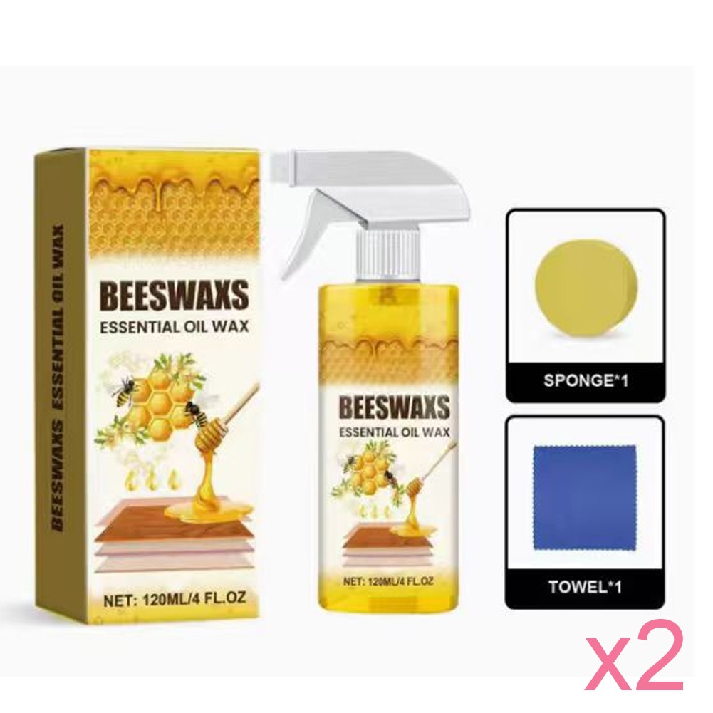 2x Natural Micro-Molecularized Beeswax Spray, Beeswaxs Essential Oil Wax 120ml