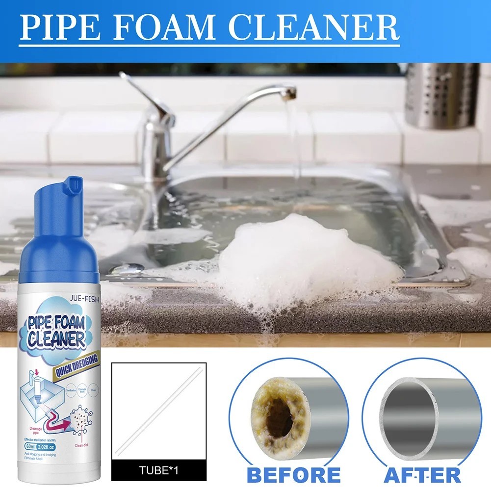 Grease & Odor Remover Foam Rapid-Acting Pipe Cleaner for Sink Drains