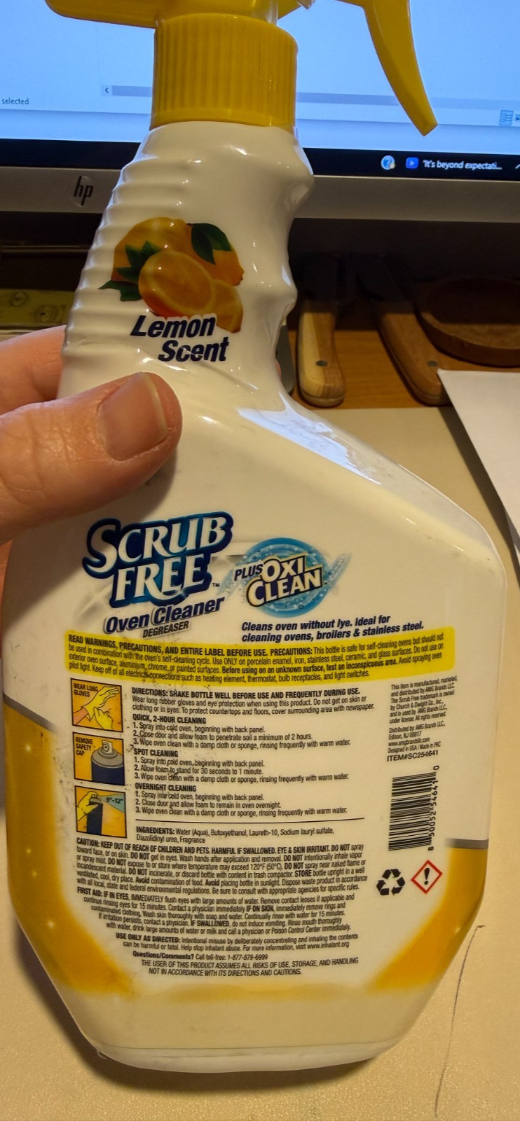 Scrub Free Oven Cleaner with Oxi Clean, Lemon Scent, 32 oz FullO