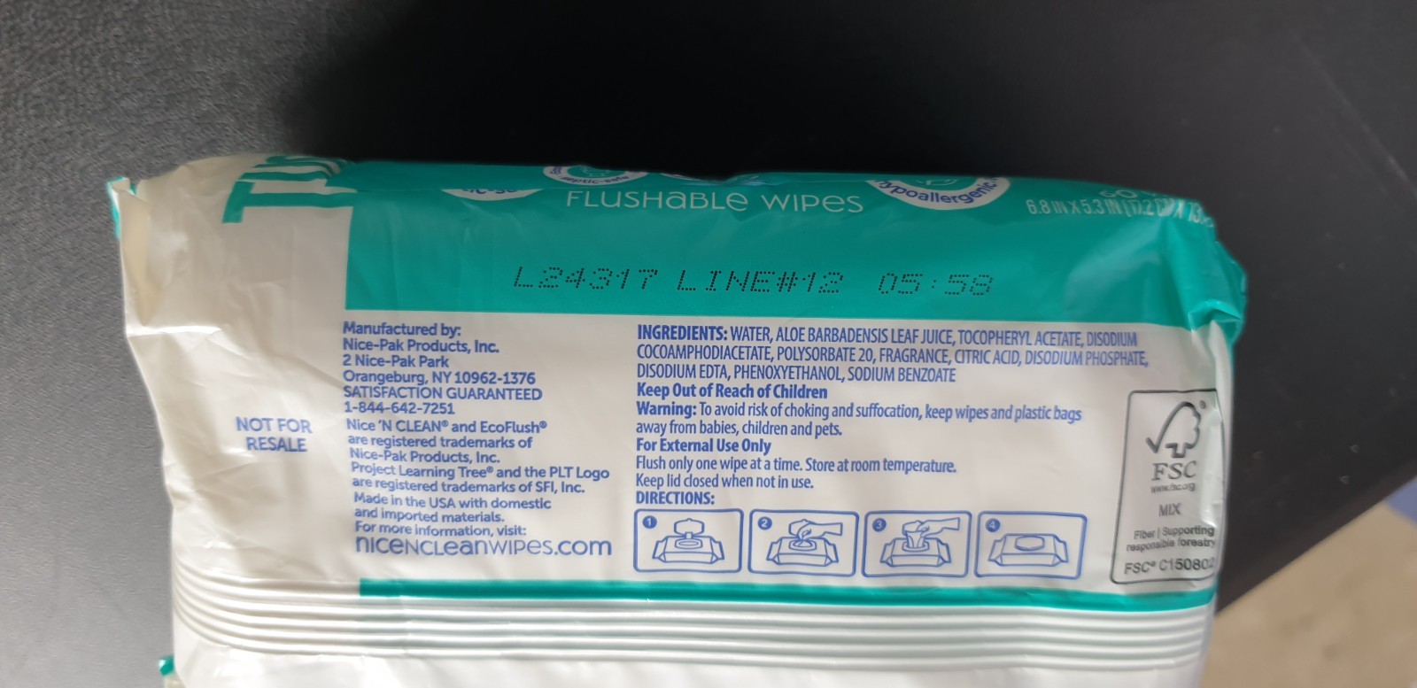 Nice ‘N Clean Adult Flushable Wipes Freshens Moisturizes 6.8 in x 5.3 in /2-Pack