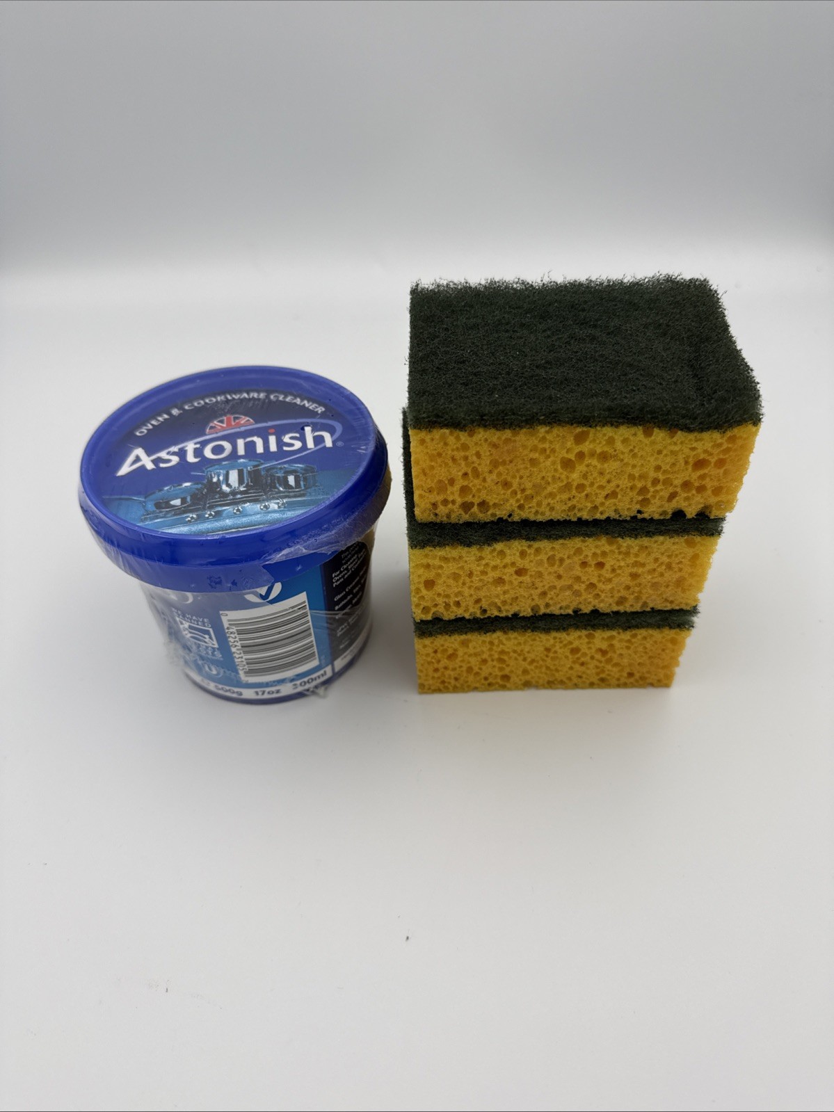 NIP Astonish Oven & Cookware Cleaner Cleaning Paste 500g 17oz 300mL With Sponges