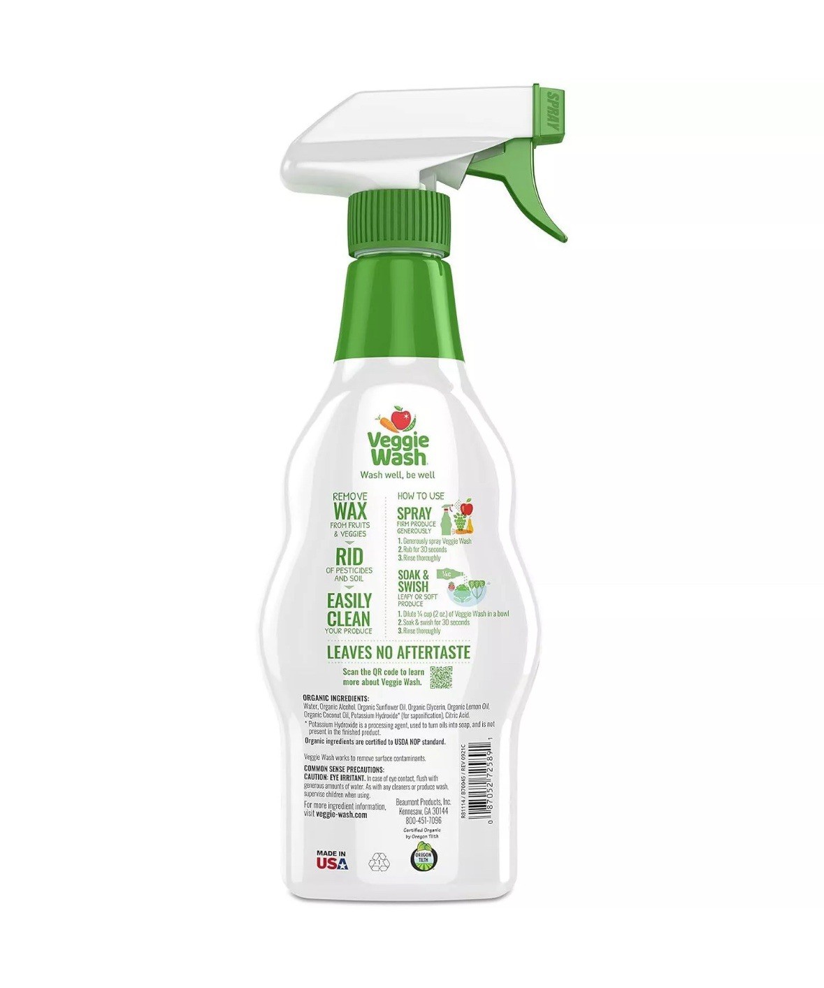 Veggie Wash Certified Organic Fruit and Vegetable Cleaner Pack of 3 16 Fl Oz
