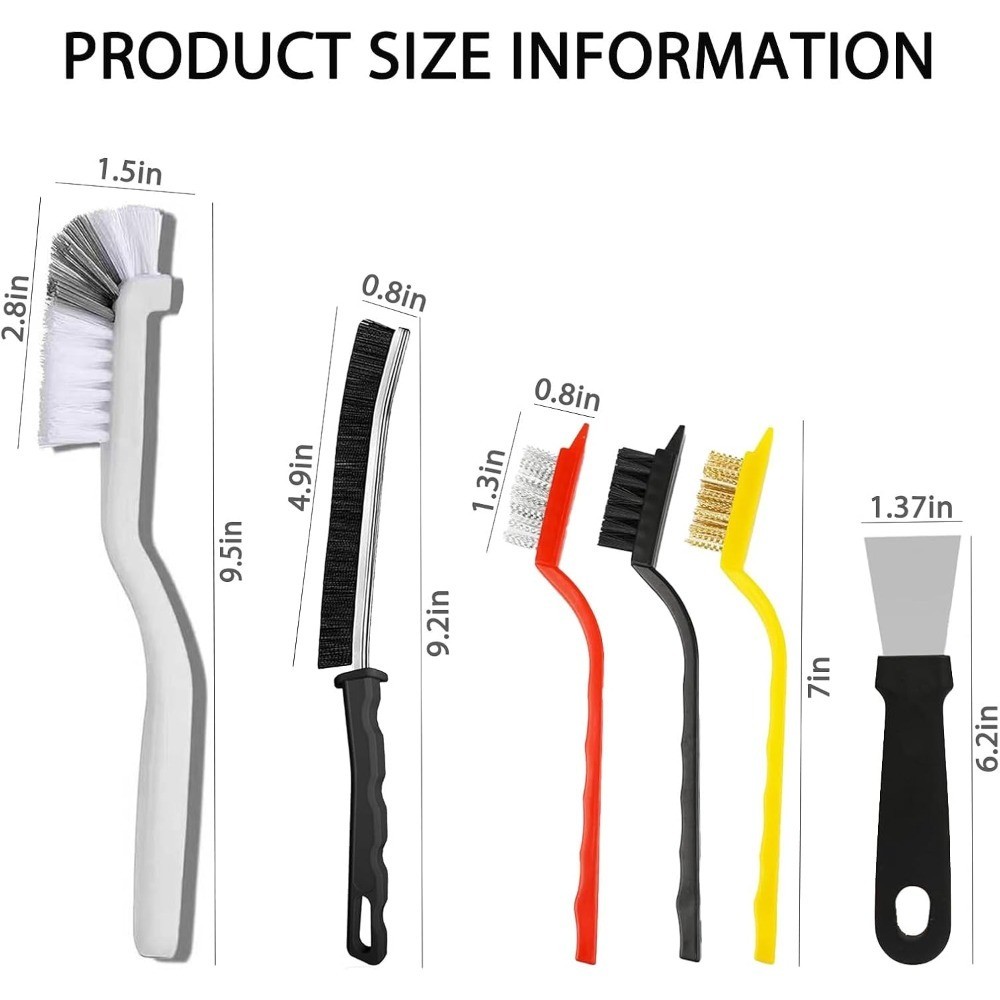 Crevice Cleaning Brush Tool – Heavy Duty Hard Bristle Gap Brush for Deep