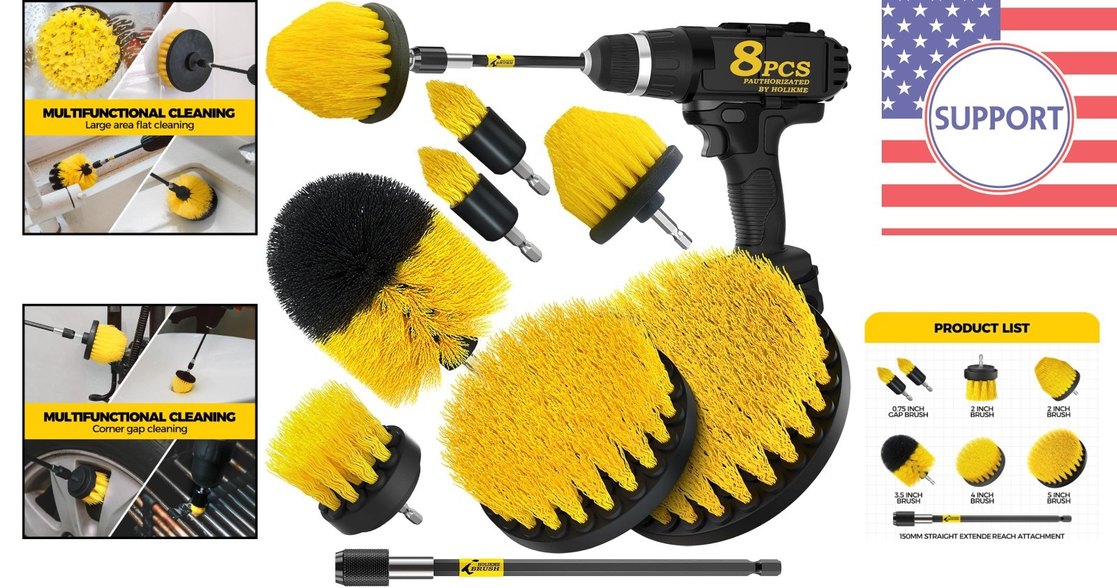 Versatile 8-Piece Drill Brush Set – Ultimate Power Scrubbing Tool for Your Home