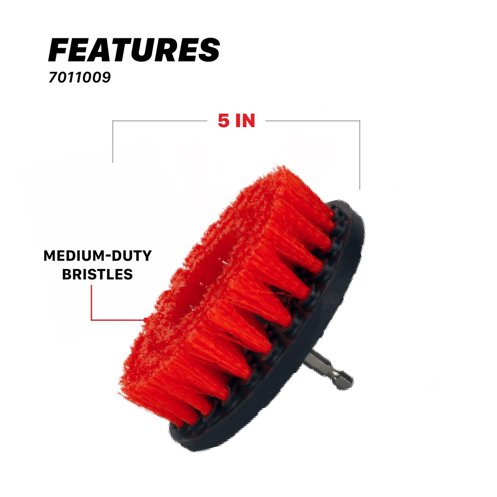 2″, 4″, & 5″ M8 Medium-Duty Upholstery Carpet Brush with Drill Attachment Set…