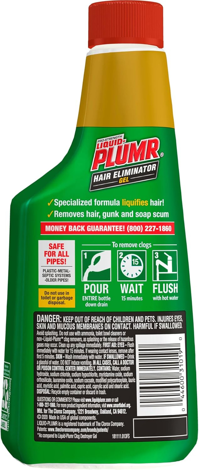 Pro-Strength Hair Eliminator Gel Clog Remover, Hair Clog Remover and Drain Opene