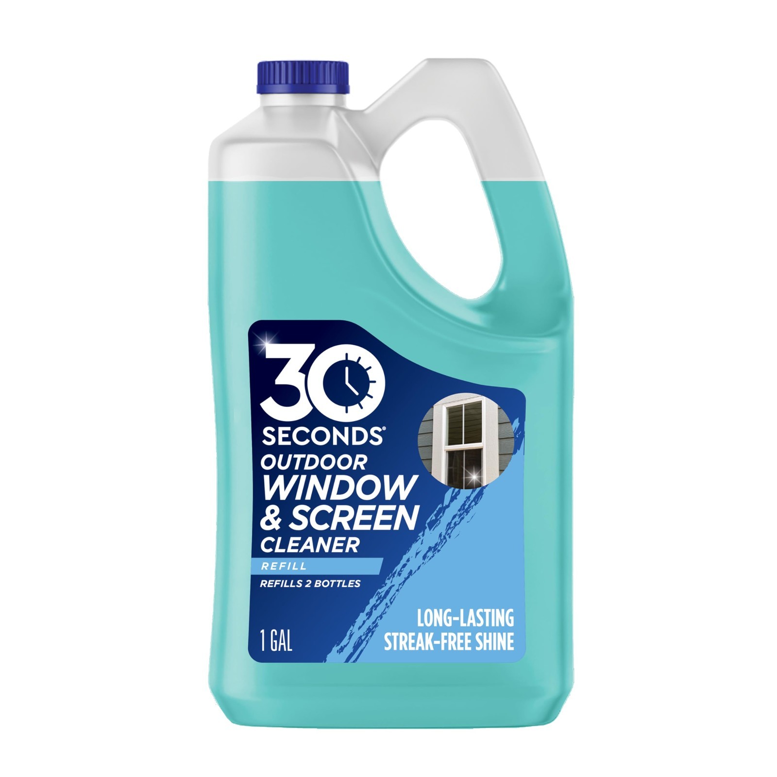 30 SECONDS Outdoor Window & Screen Cleaner – Spray & Rinse, No Removal, 1.1 Gall