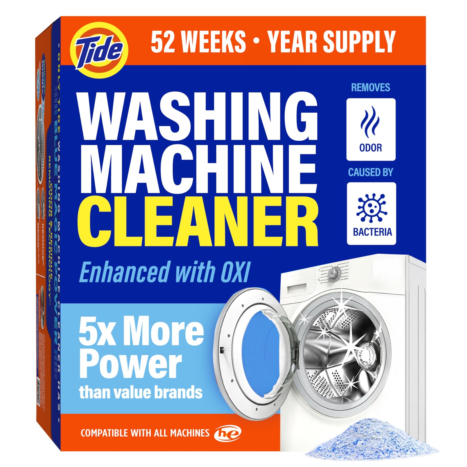 Tide Washing Machine Cleaner 52 Week Supply with Oxi for Front and Top Loader