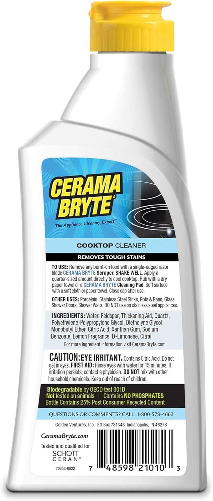Cerama Bryte Combo Kit Pads & Removes Tough Stains Cooktop and Stove Top Cleaner