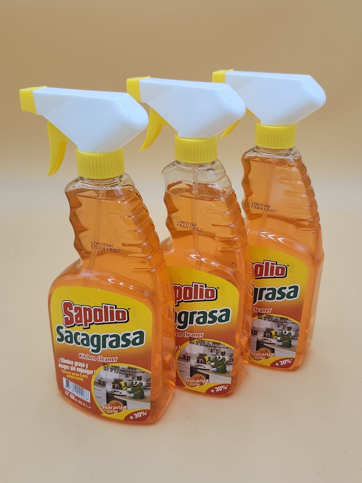 ORANGE GREASE CLEANER SAPOLIO SACAGRASA – 6 PACK (22.7 oz each)