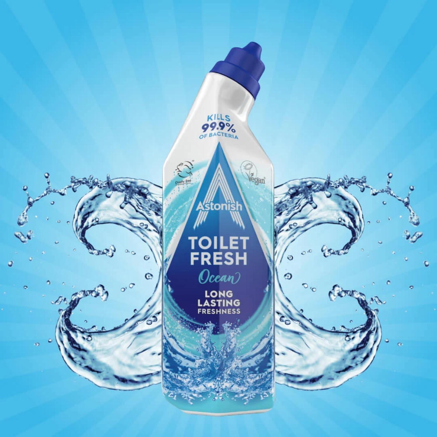 Astonish 2pc Toilet Gel Gift Set Bundle 750ml Ocean Fresh & Pink Peony Duo