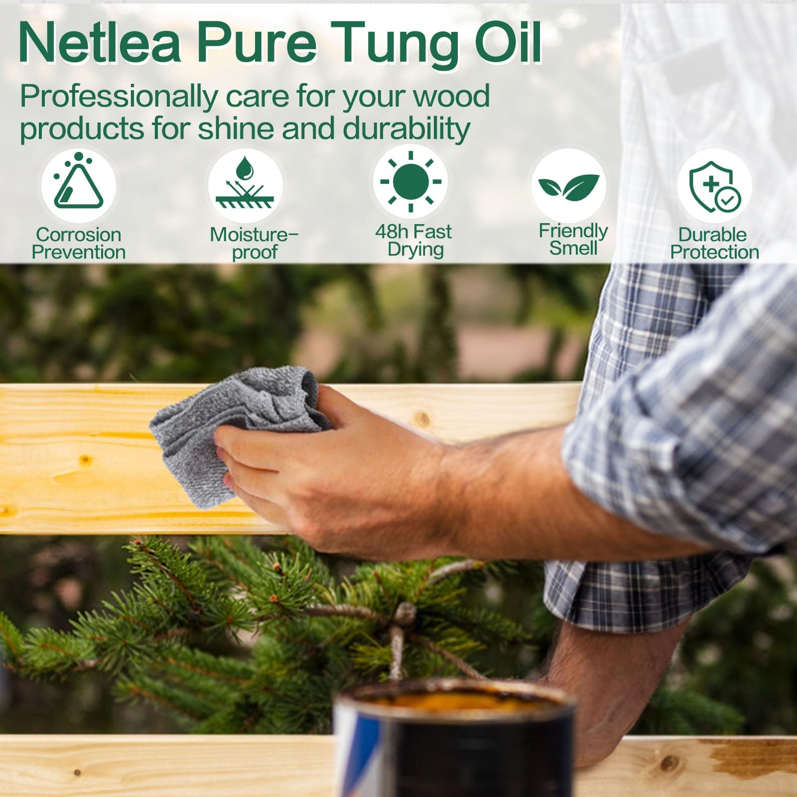 Small Woodworking Tung Oil, 11.8oz Pure Tung Oil for Wood Craft,Perfect for J…