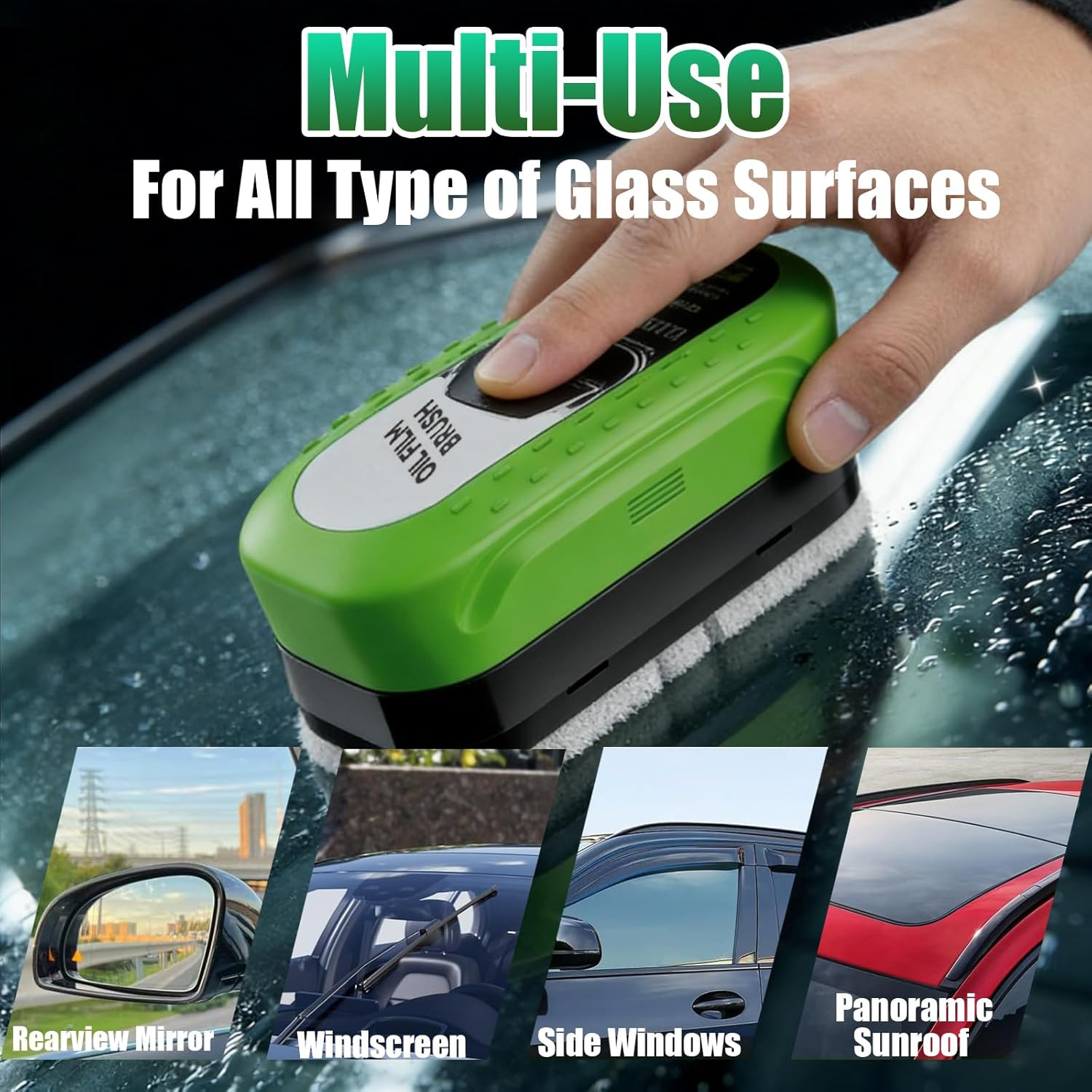 2Set Oil-Free Car Glass Brushes, 2026 Upgrade Clear Vision Glass Cleaner,120Ml A