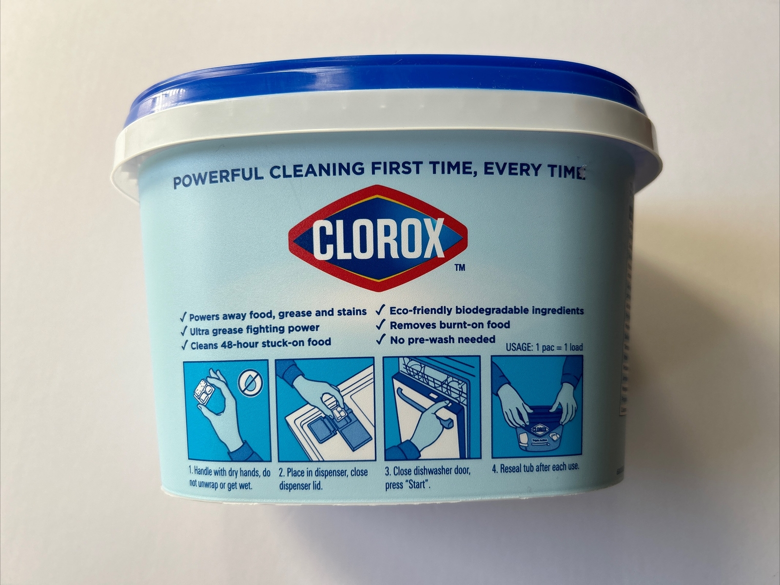 43 Pacs Clorox Triple Action Dishwashing Detergent Fresh Scent Degreases Scubs