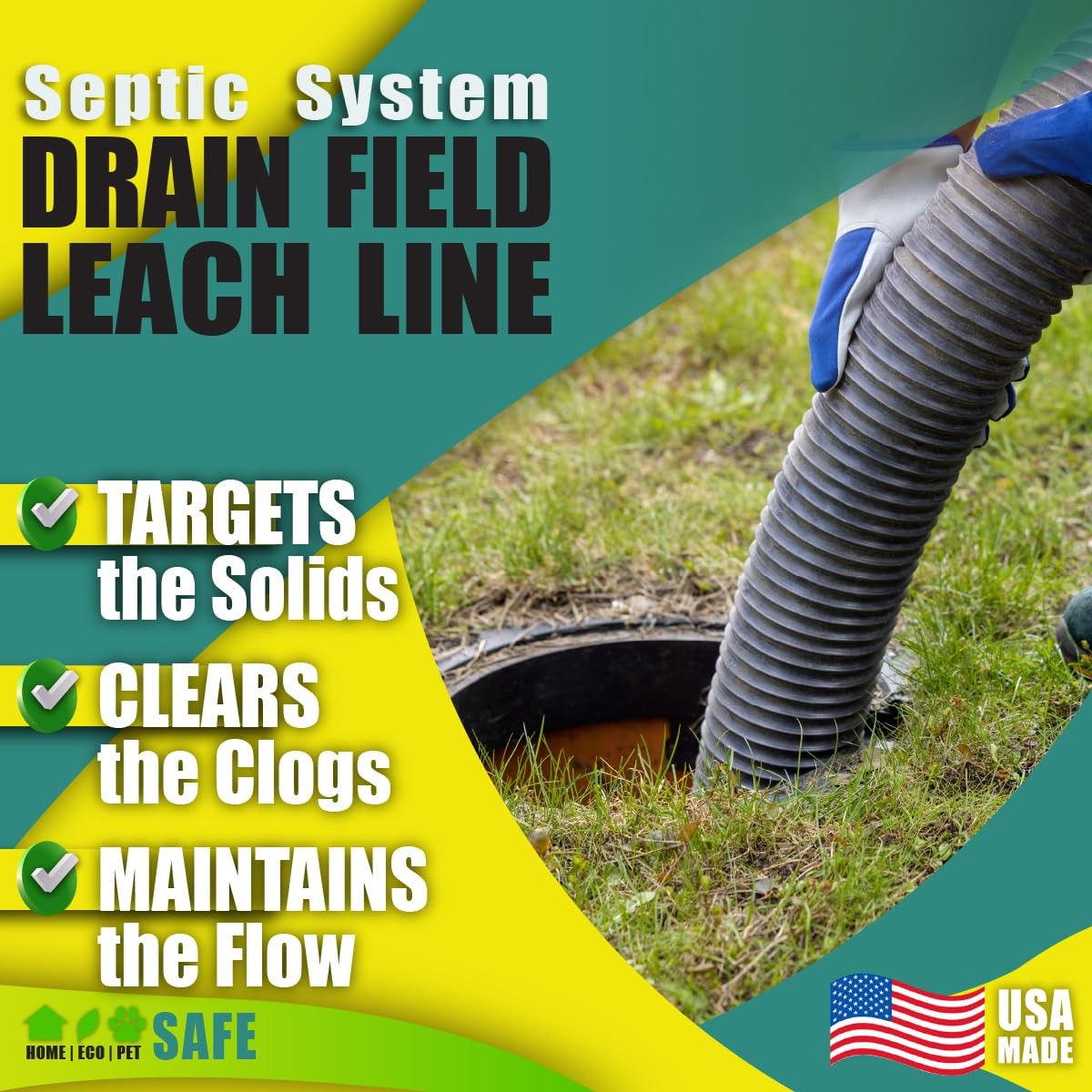 Green Pig Drain Field Cleaner, Septic Safe Drain Clog Remover, Treatment for Qui