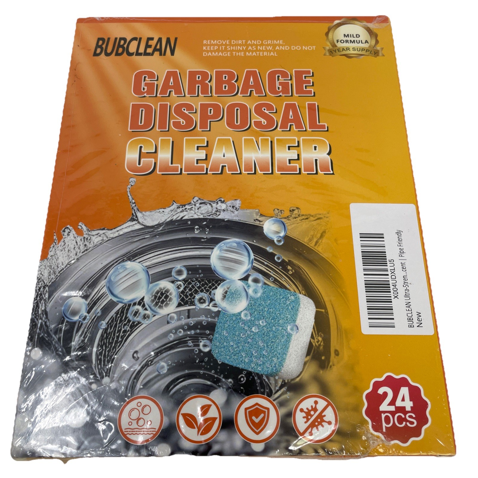 Bubclean Garbage Disposal Cleaner brand new 24 pcs 1 year supply