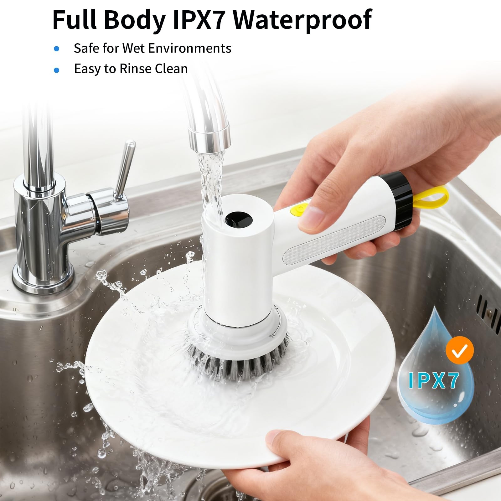Saertiloki 3000mAh Cordless Electric Spin Scrubber, 20W HighTorque IPX7 Water…