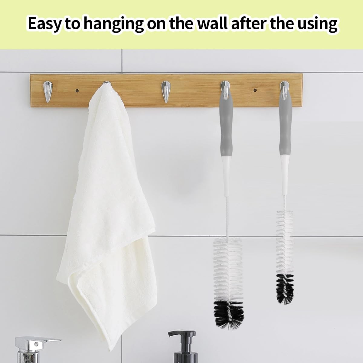 Bottle Cleaner Brush Set – Long Handle Bottle Brushes for Cleaning Narrow Nec…