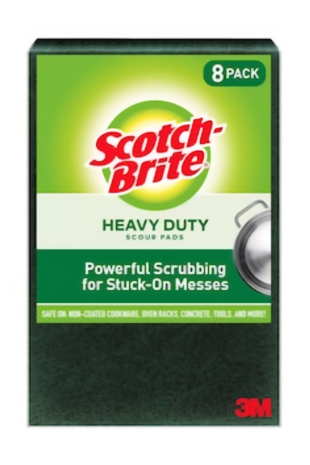 3M Scotch Brite Heavy Duty Scour Pads, 8 Pads, Green | 3M Scotch