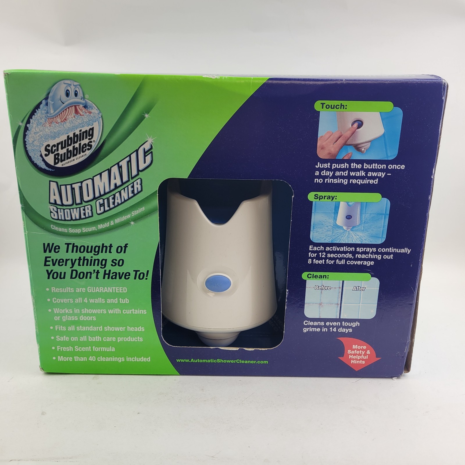Scrubbing Bubbles Automatic Shower Cleaner Kit With 2 Bottle Solution New Sealed